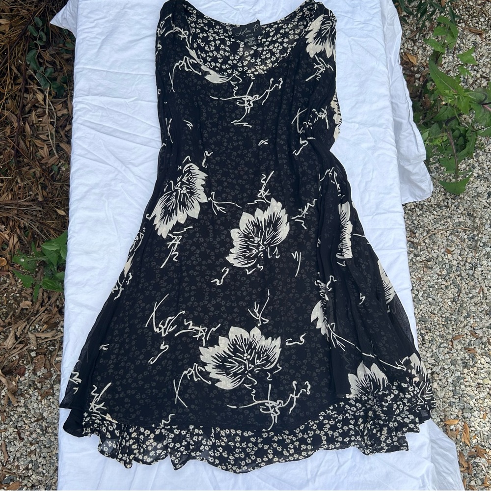 Vintage 90s Style Lola P Reversible Floral Mini Dress, Boho Cottagecore Summer